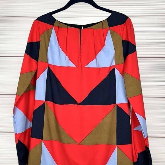 Mara Hoffman Mini Shift Dress Geometric Printed Red Black Blue Mustard S - Picture 9 of 13